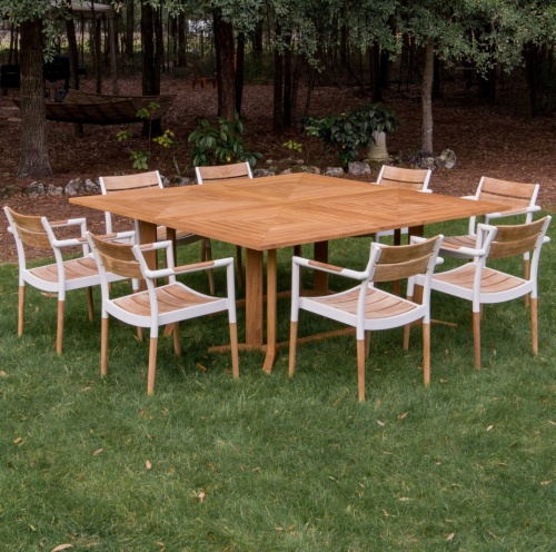 70463 Pyramid Square Bloom Dining Set on grass field with trees in background