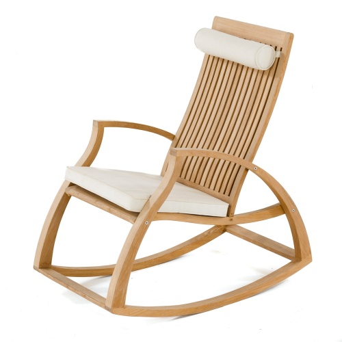 16419dp Aria Rocker with neckroll and optional seat cushion front angled view on white background