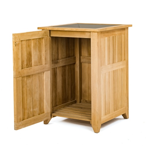 18165  palazzo one receptacle angled view with access door open on white background