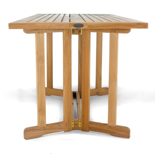 70061 Barbuda teak 5 foot long Picnic Table end view on white background