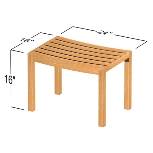70089 Pacifica Spa Set teak stool autocad on white background