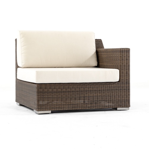 70241 malaga woven wicker left side sectional with cushions front view on white background