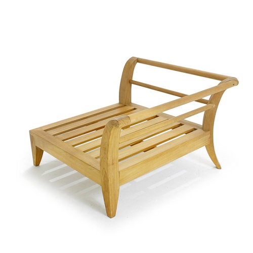 16765 Aman Dais Corner Sectional Teak Frame in angled back view on white background