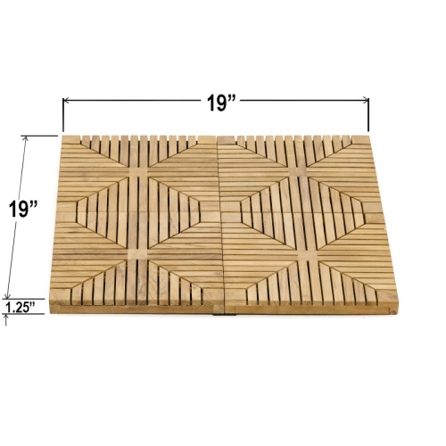 70412 diamond teak tiles twenty cartons covers two hundred five square feet assembled together on floor