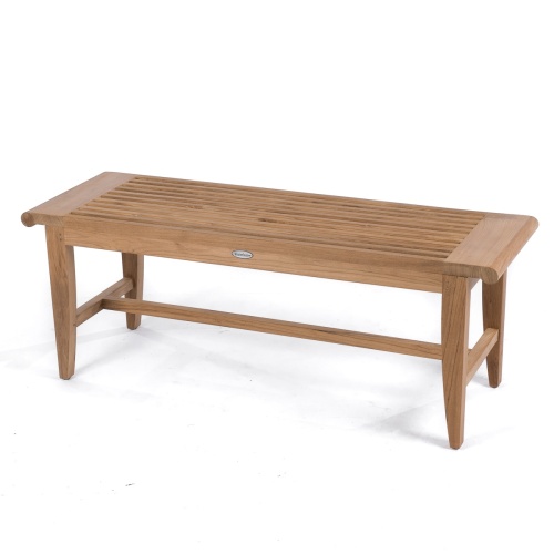 70467 Pyramid teak Backless Picnic Bench angled top view on white background 