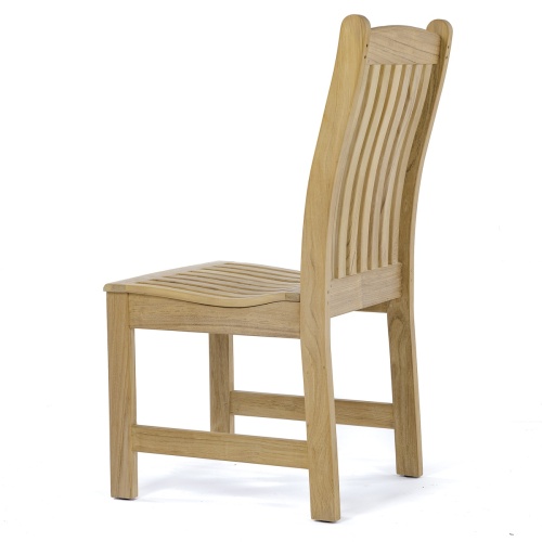 11315 Veranda Teak Dining Side Chair facing left rear on white background
