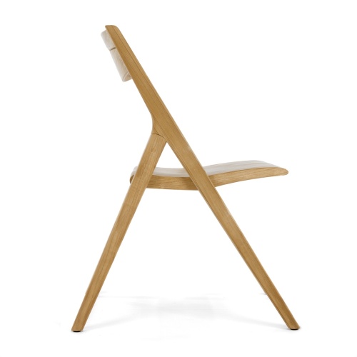 70516 Montserrat Surf teak folding chair side profile on white background