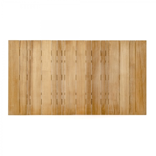 70525 Surf Horizon teak rectangular dining table aerial view of table top on white background