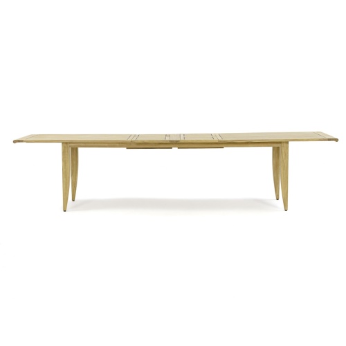 15978 Grand Laguna 11 ft Teak Rectangular Dining Table in side view on white background