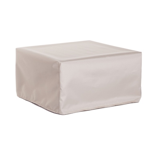 80259 Malaga Ottoman Cover for 70259 Malaga Teak Ottoman in side angled view on white background 