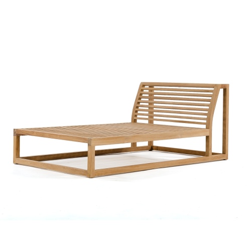 16800DP Maya teak chaise daybed teak frame side angle view on white background