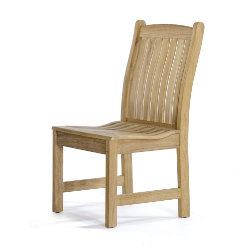 70031 Martinique Veranda teak side chair angled view to right on white background
