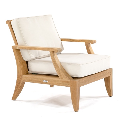 70106 Laguna teak armchair with cushions side angled on white background