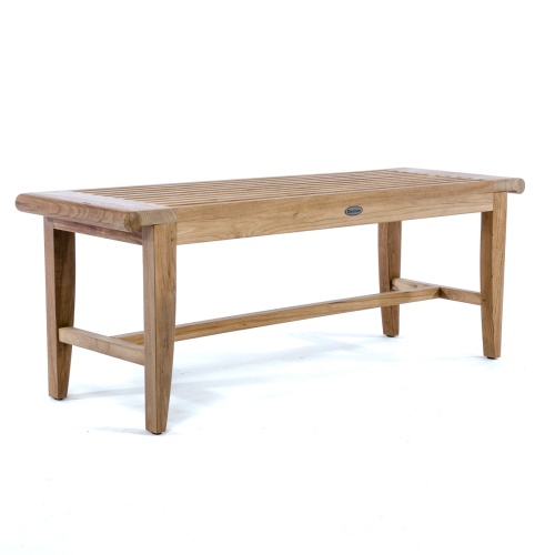 70467 Pyramid teak Backless Picnic Bench angled side view on white background 