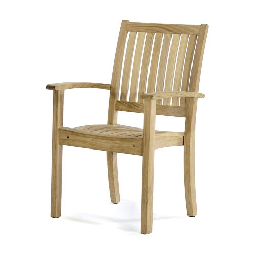 70517 Sussex Pyramid teak dining armchair front angled on white background
