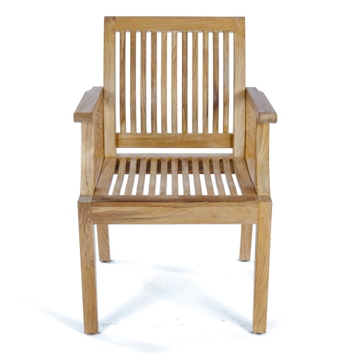 70544 Laguna Surf teak dining armchair front facing view on white background