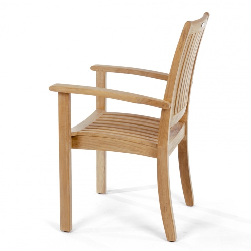 70564 Surf Sussex teak dining armchair left side view on white background
