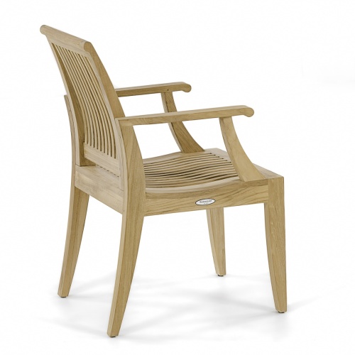 70567 Surf Laguna teak dining armchair back right side view on white background