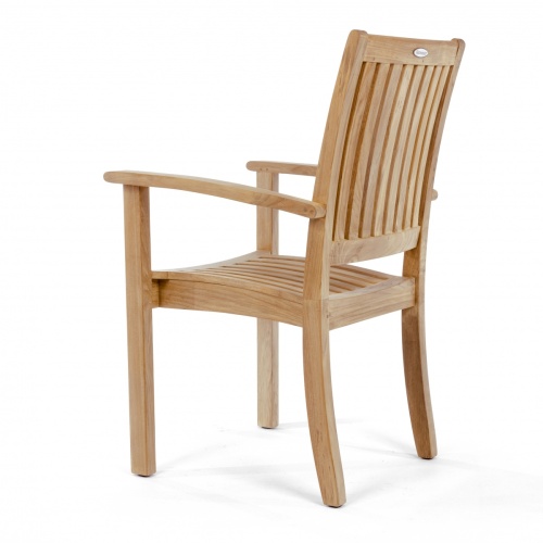 70743 Sussex Teak Dining Armchair left side rear view on white background 