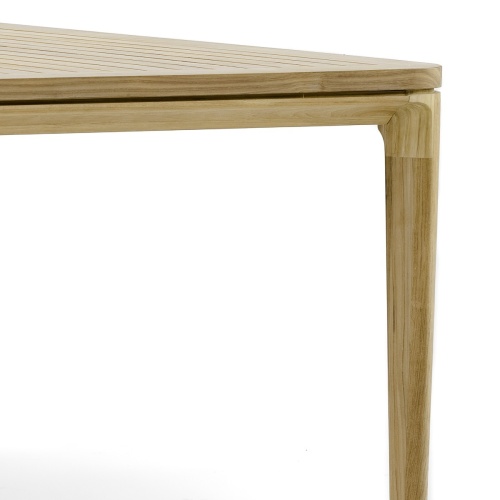 70867 Square Veranda Laguna 6 foot square dining table closeup showing one leg and corner of table on white background