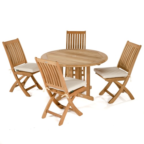 70036 5 piece Barbuda Round Dining Set angled view on white background