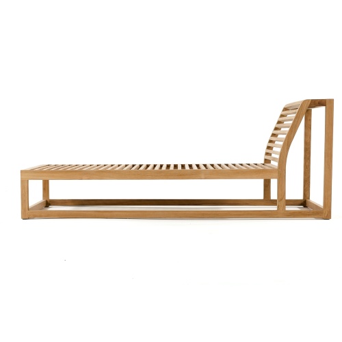 16800DP Maya teak chaise daybed teak frame side view on white background