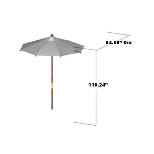 17540F Somerset 8 foot Round teak Umbrella autocad on white background