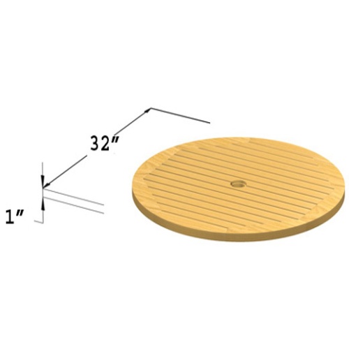 18705 thirty two inch teak lazy susan autocad on white background