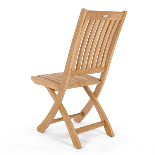 70036 Barbuda Folding Side Chair rear angled view side view on white background