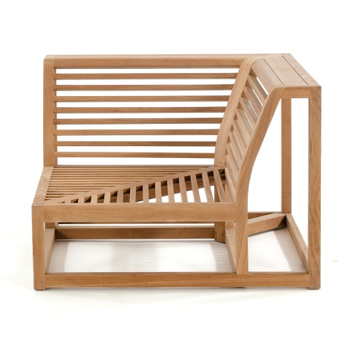 70230 Maya corner sectional lounge chair teak frame front view on white background