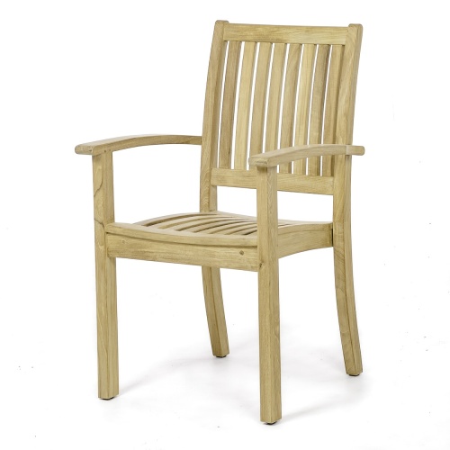 70266 Martinique Sussex teak armchair angled front facing view on white background