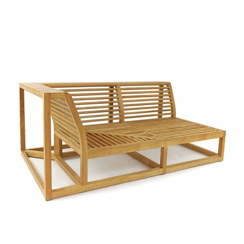 13800 Maya Right Side Teak Frame angled on white background