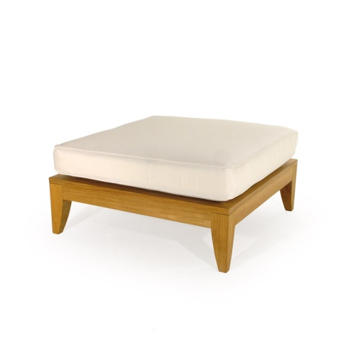 70285 aman dais teak ottoman sectional frame with cushion angle view on white background
