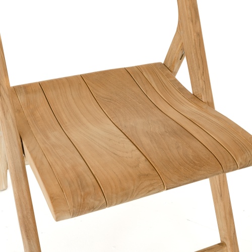 70472 Surf Nevis folding side chair in open position closeup of seat on white background