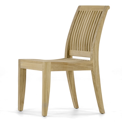  70571 Surf Laguna teak dining side chair angled left side view on white background
