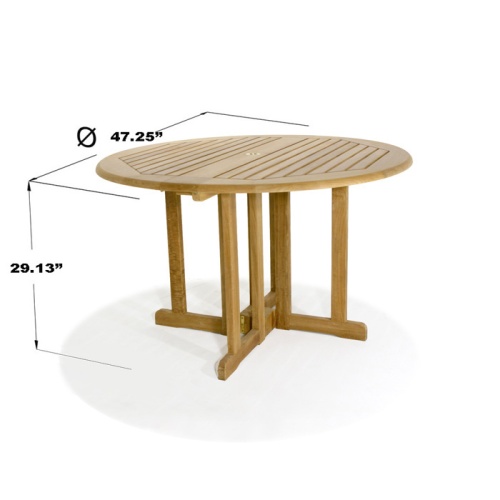 15623S Barbuda 4 ft Dining Table showing autocad on white background