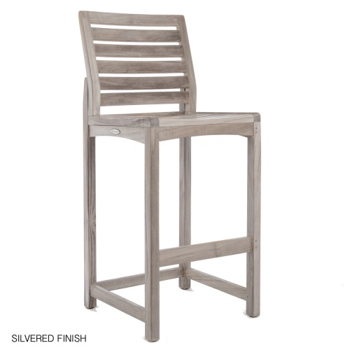 11812 Somerset Side Barstool in silver finish angled view on white background