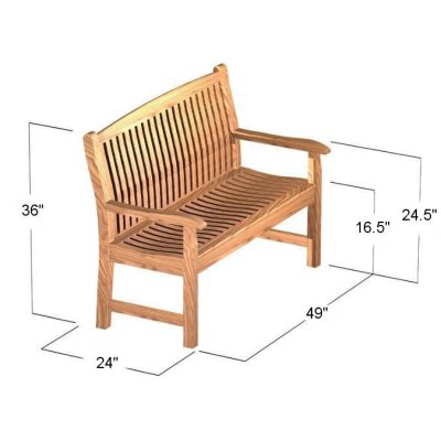 teak benches with contoured backs
