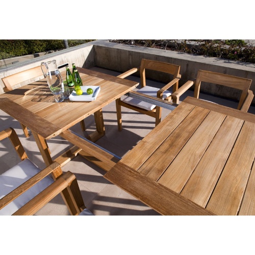 rectangular outdoor teak extension table