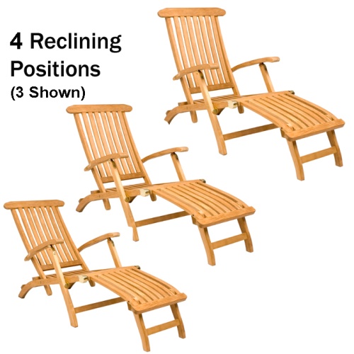  70511 Barbuda Double Steamer Set autocad of three reclining positions on white background