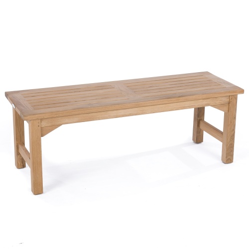 70523 Martinique teak backless bench side angled on white background