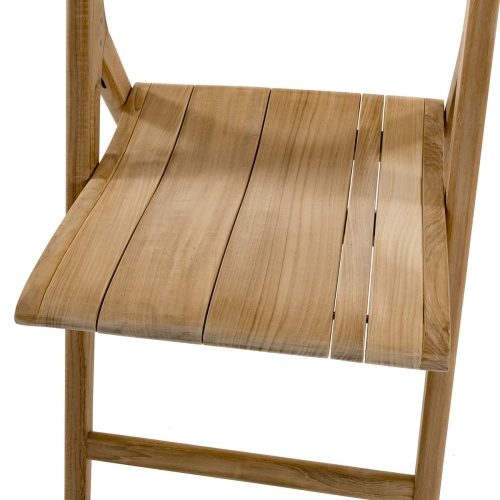 70534 Surf teak folding chair closeup view of chair seat on white background