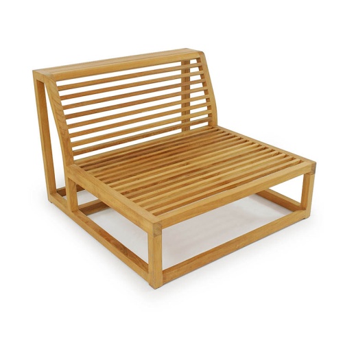  70231 maya deep seating modular slipper chair teak frame front angle view on white background