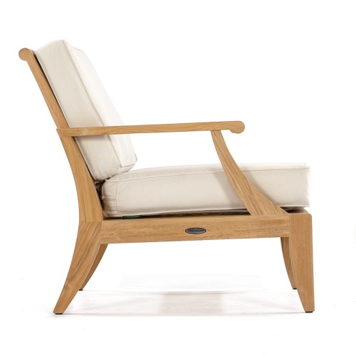 12152 Laguna Lounge Chair with canvas cushions in side profile on white background