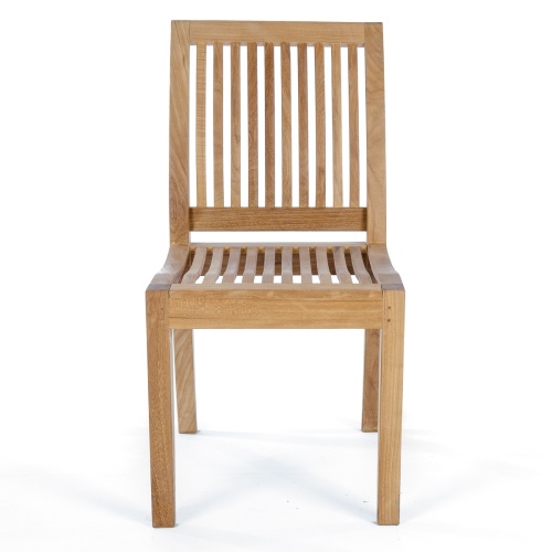 70593 Vogue Laguna teak side chair front facing view on white background