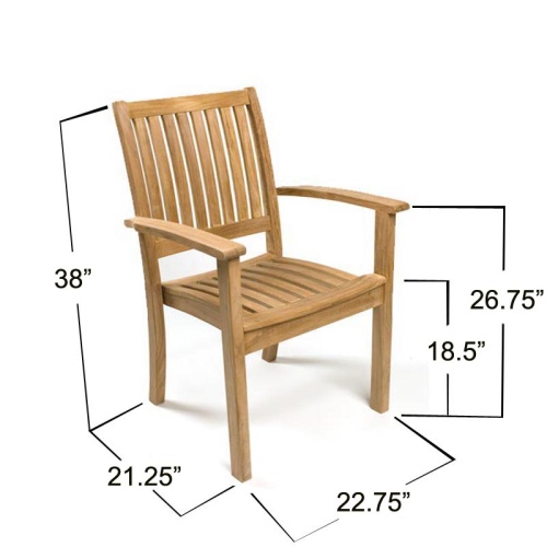 70596 Horizon teak side chair autocad on white background
