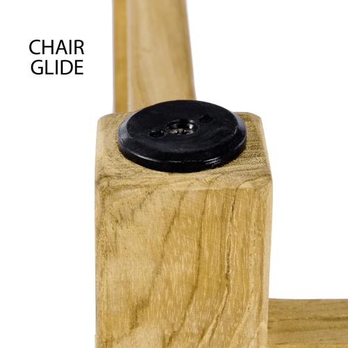12218 Veranda chair bottom leg showing closeup of floor glide on white background
