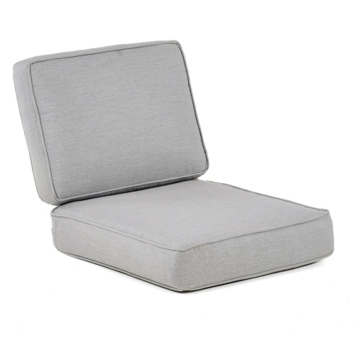 12152DP Laguna teak lounge chair optional cushion in natte grey chine showing top view on white background