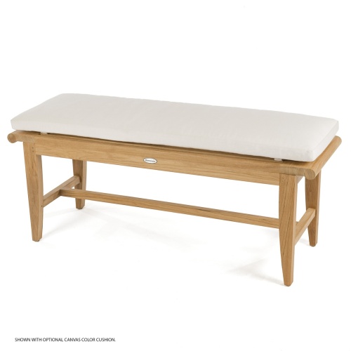 13916 Laguna Teak 5 foot Backless Bench with optional seat cushion angled side view on white background