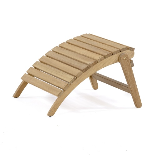 18607 Adirondack teak Footrest optional in angled view on white background 